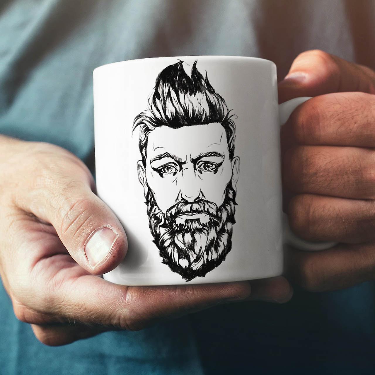 Beard Guy Stylish Fashion NEW White Tea Coffee Ceramic Mug 11 oz | Wellcoda