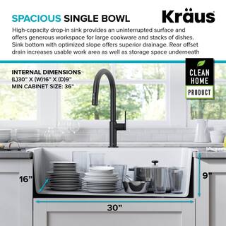 KRAUS Bellucci Workstation 33 in. Drop-In Granite Composite Single Bowl Kitchen Sink in White with Accessories KGTW1-33WH