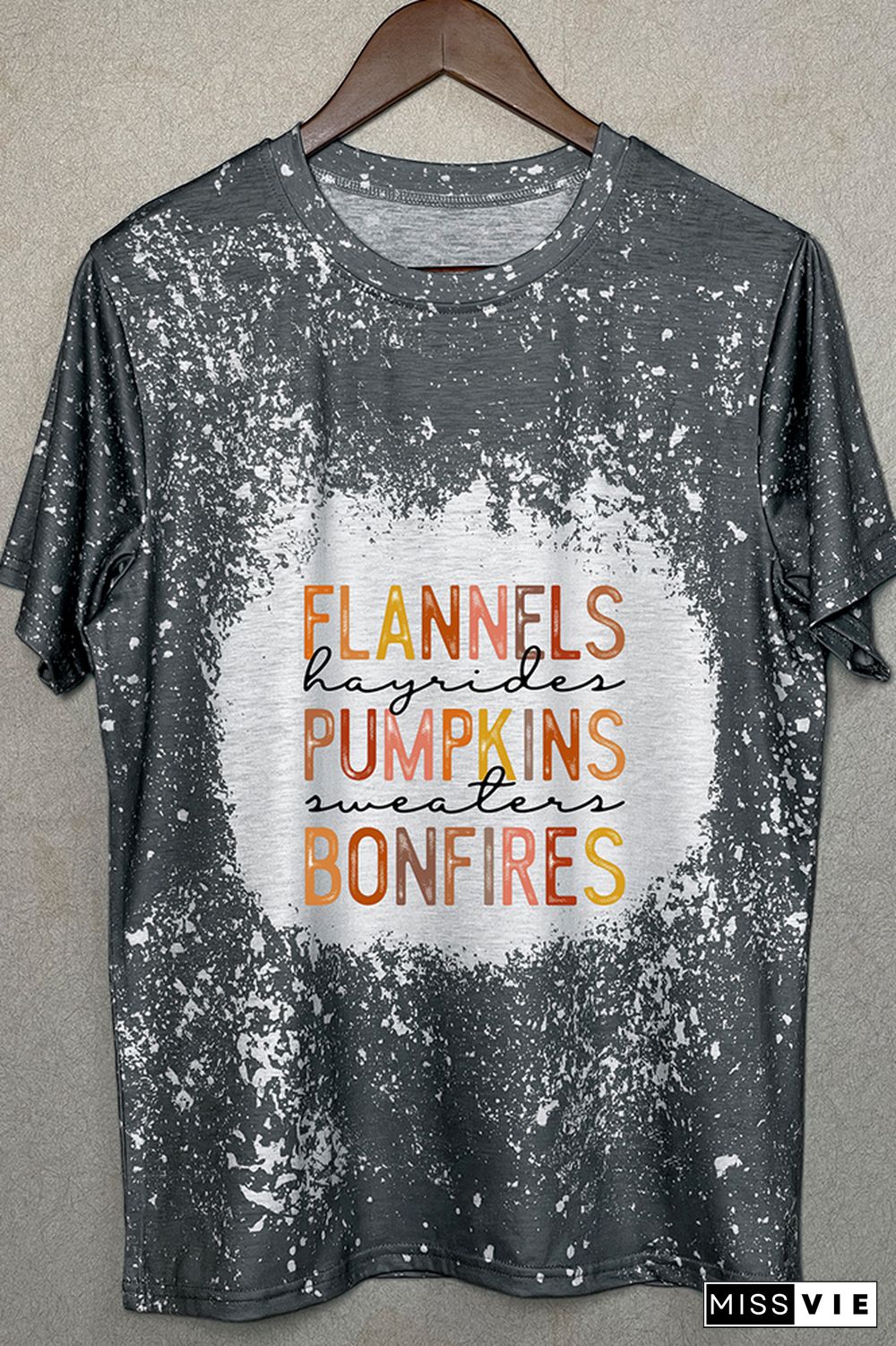 Flannels Hayrides Pumpkins Vintage Christmas Graphic Tee Wholesale