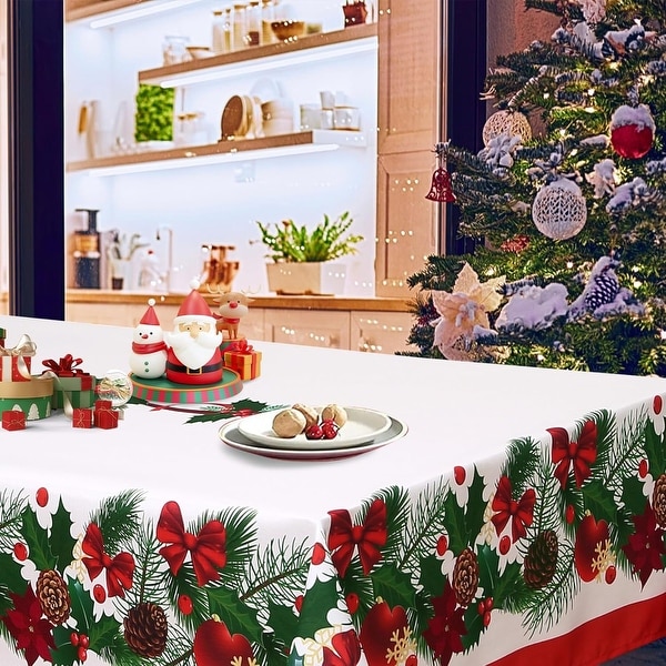 Christmas Tablecloth，Christmas Decorations for Home Indoor Table Decor Table Cloths Rectangle 60 x 120 Inch