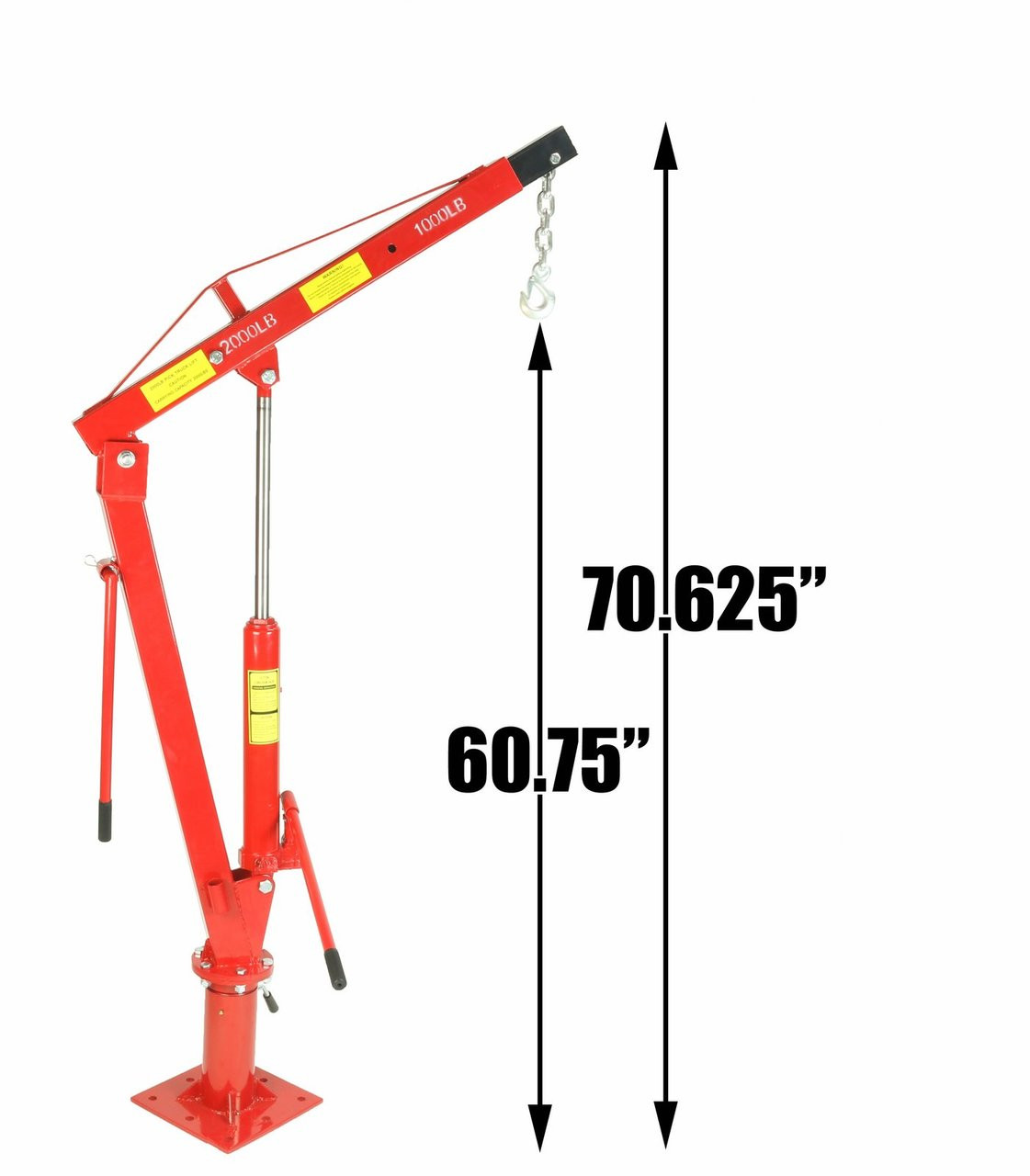 Dragway Tools 1 Ton Crane w/ Swivel Base Hydraulic Jack  Foldable Arm