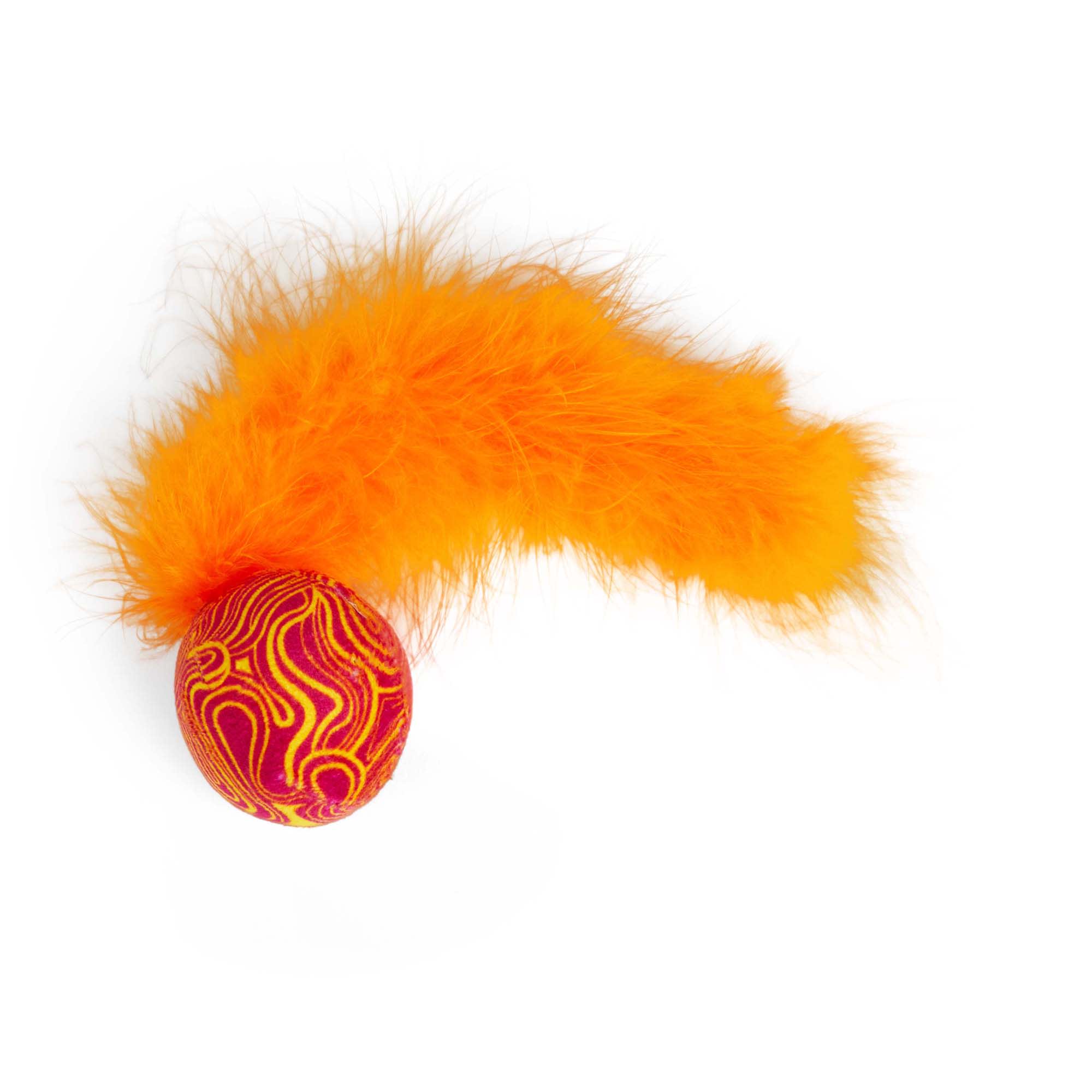 Leaps  Bounds Feather Boa Balls Assorted Colors Cat Toy， X-Small