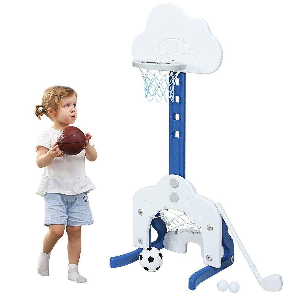 Costzon Kids Basketball Hoop, Toddler Sports Activity Center w/ 5 Adjustable Height Levels