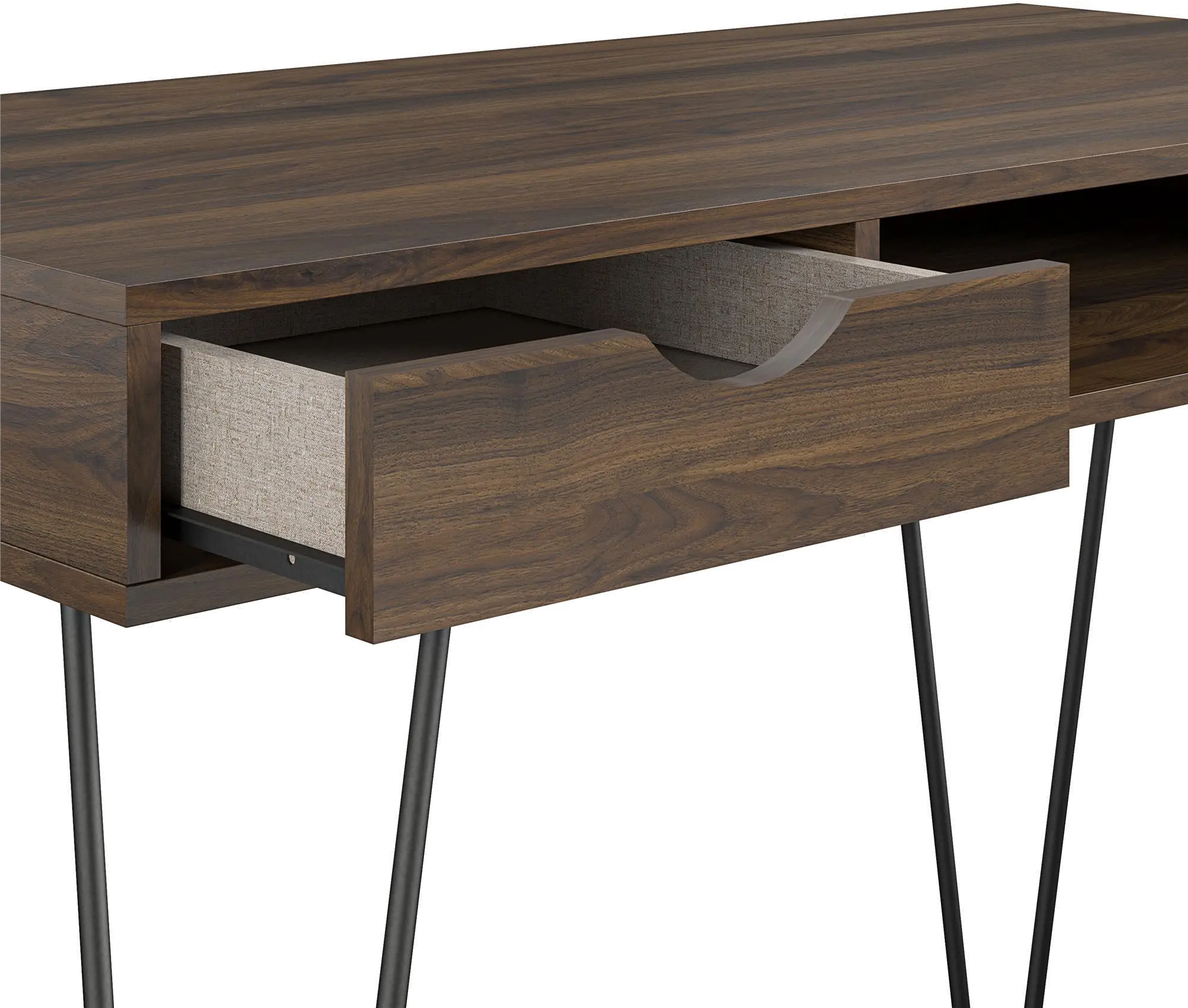 Concord Mid-Century Modern Walnut Computer Desk