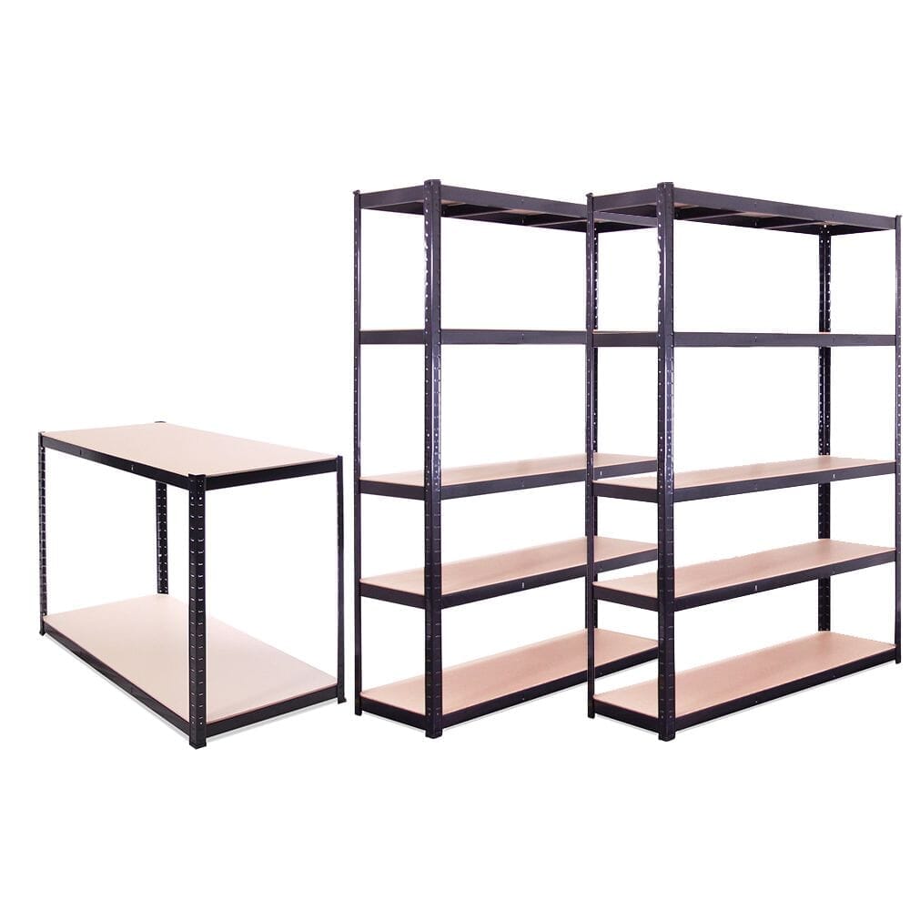 5 Tier Boltless Shelving Unit (set of 2) Plus Workbench