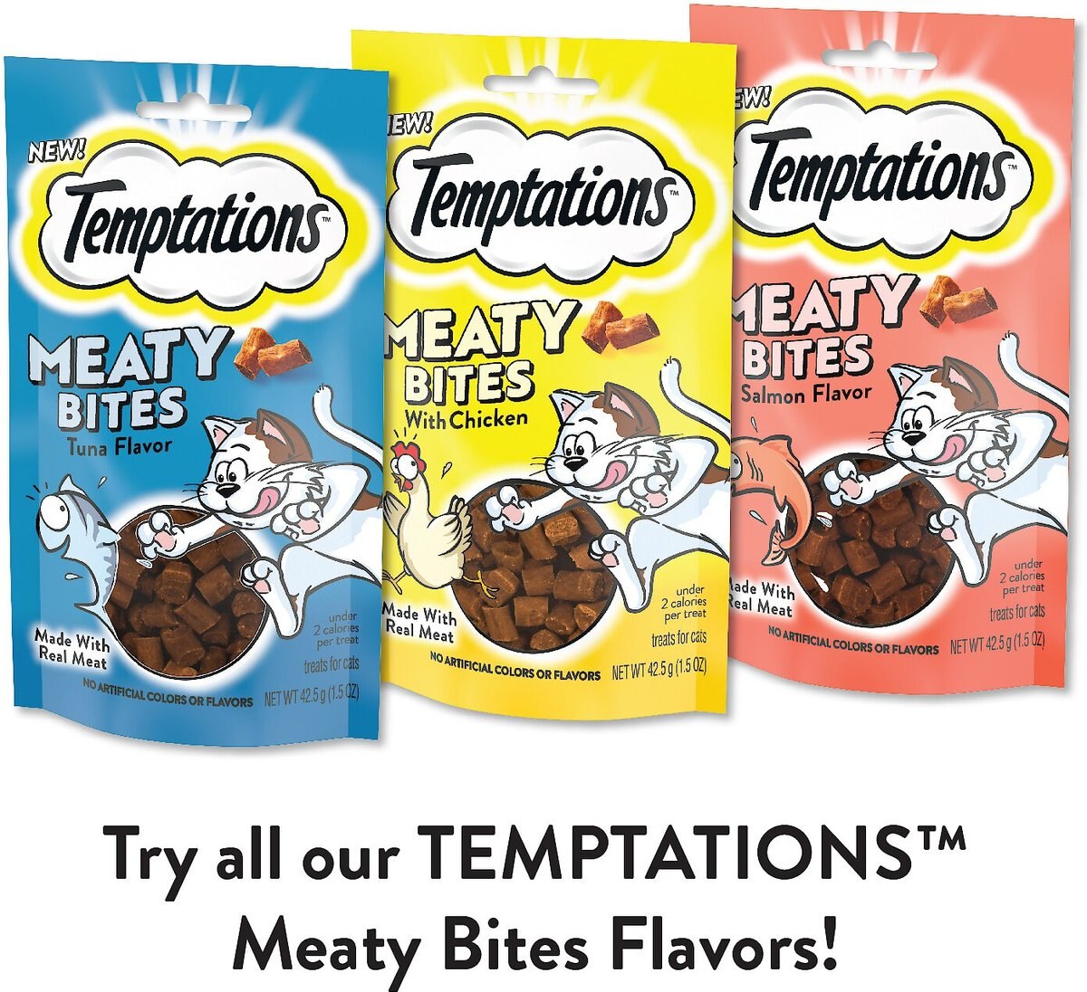 Temptations Meaty Bites Tuna Flavor Soft and Savory Cat Treats