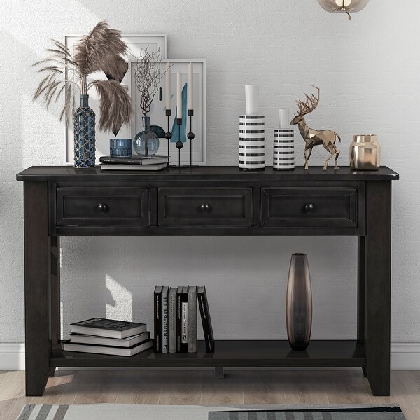 Modern Console Table Sofa Table with 3 Drawers and 1 Shelf