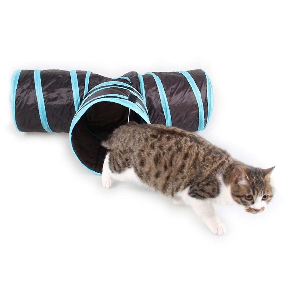 Indoor Cat Tunnel 3 Way Pet Play Tunnel Collapsible Tunnel Tube Kitty Tunnel Pet Toys For Cats Puppies Rabbits Black