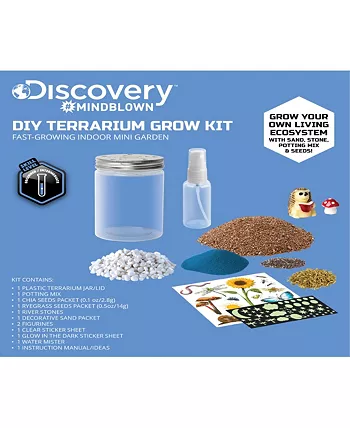 Discovery #MINDBLOWN Discovery Kids DIY Terrarium Grow Kit  Fast-Growing Indoor Mini Garden