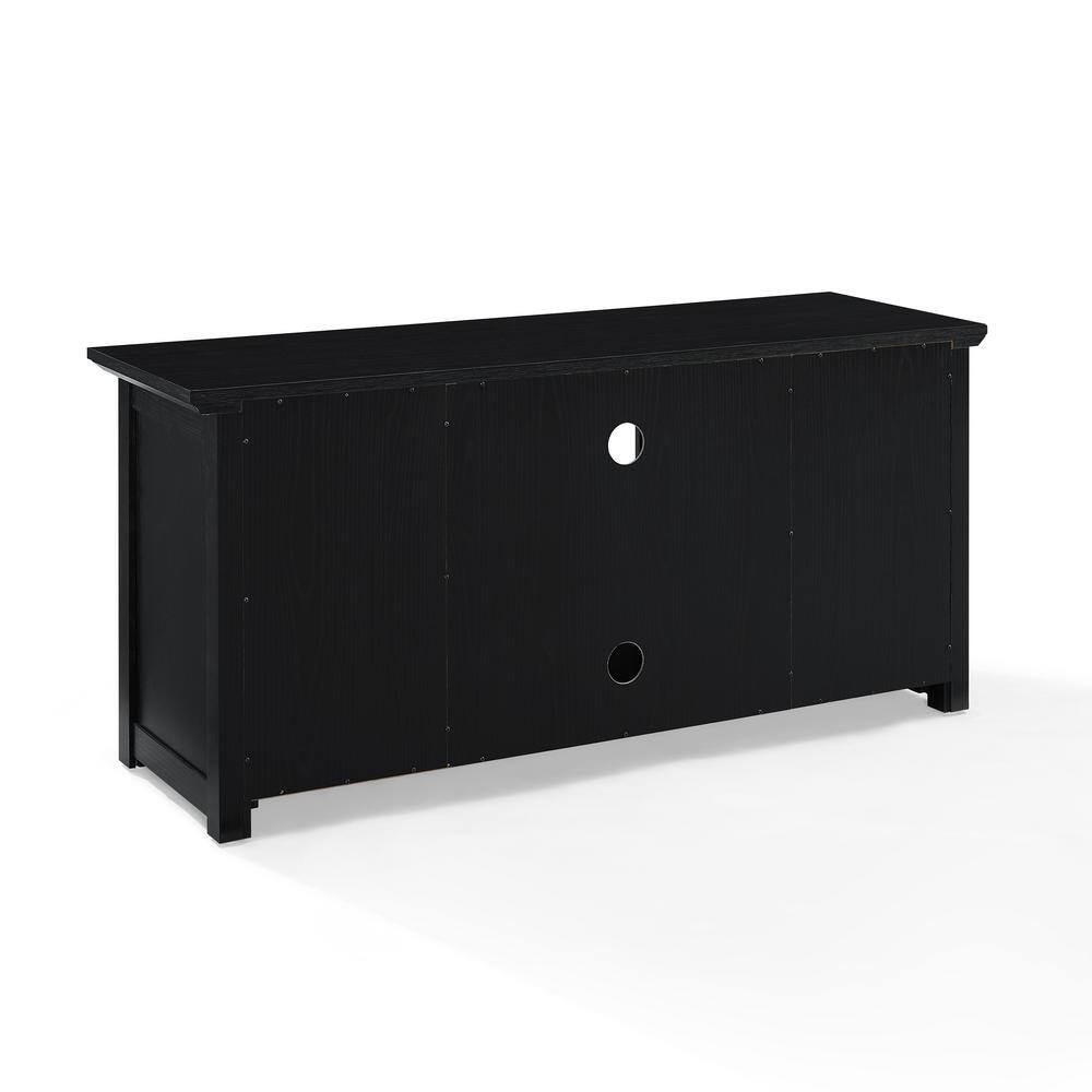 CROSLEY FURNITURE Camden Black 48 in. Low Profile TV Stand with Fireplace Fits 50 in. TV with Cable Management KF100548BK