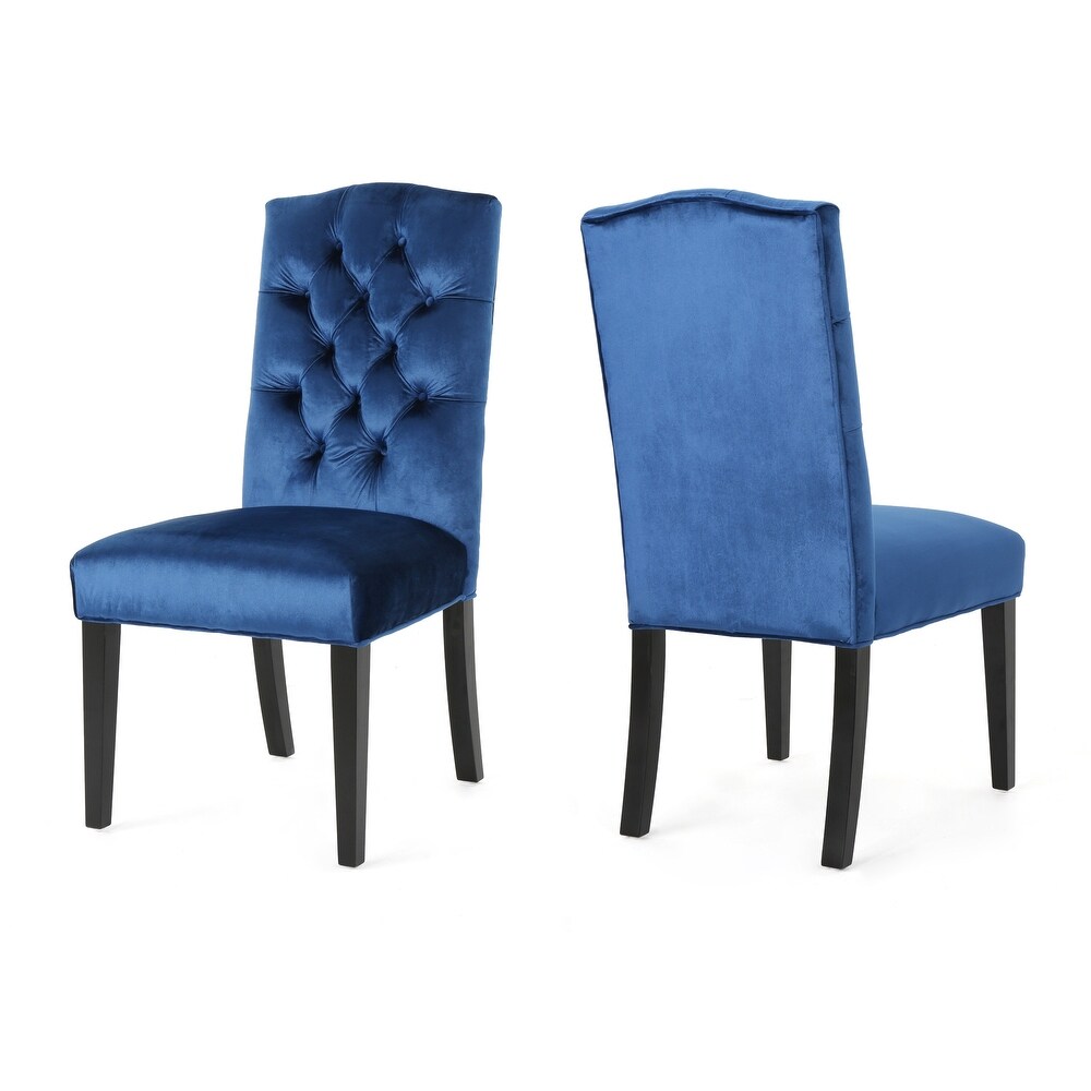 Nickolai Crown Top Velvet Dining Chair (Set of 2) by Christopher Knight Home