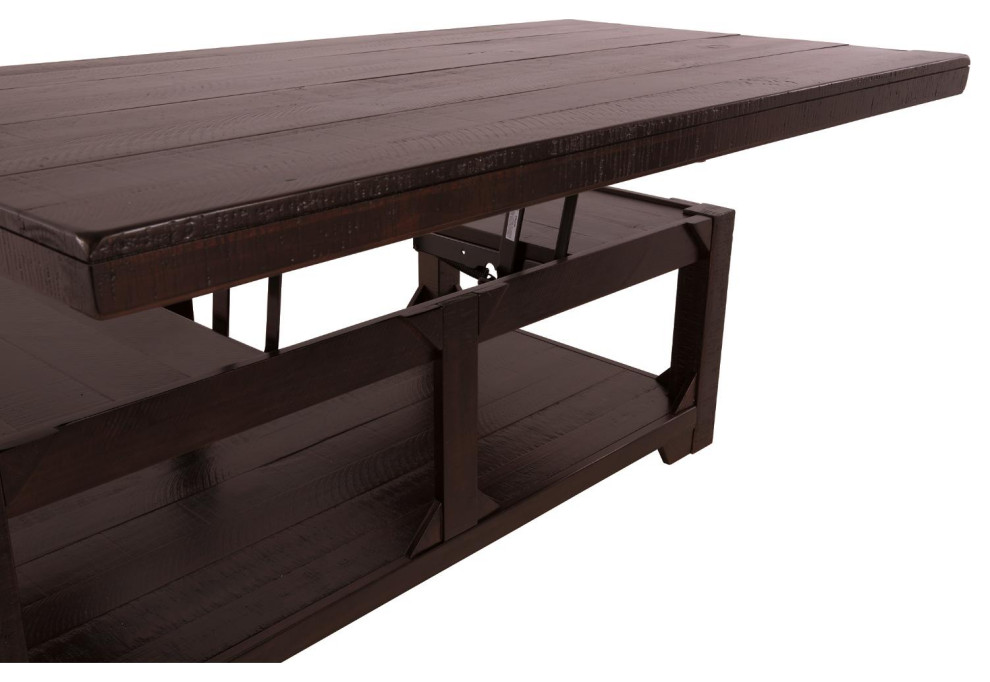 Rogness Casual Rustic Brown Lift Top Cocktail Table   Rustic   Coffee Tables   by Homesquare  Houzz