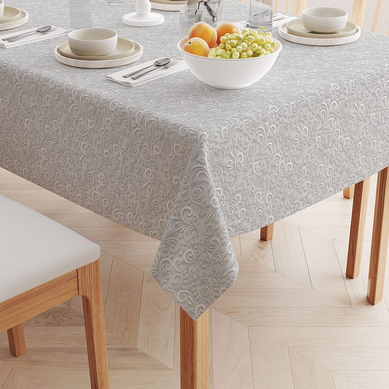 Square Tablecloth， 100% Cotton， 60x60， Floral Vines Wedding