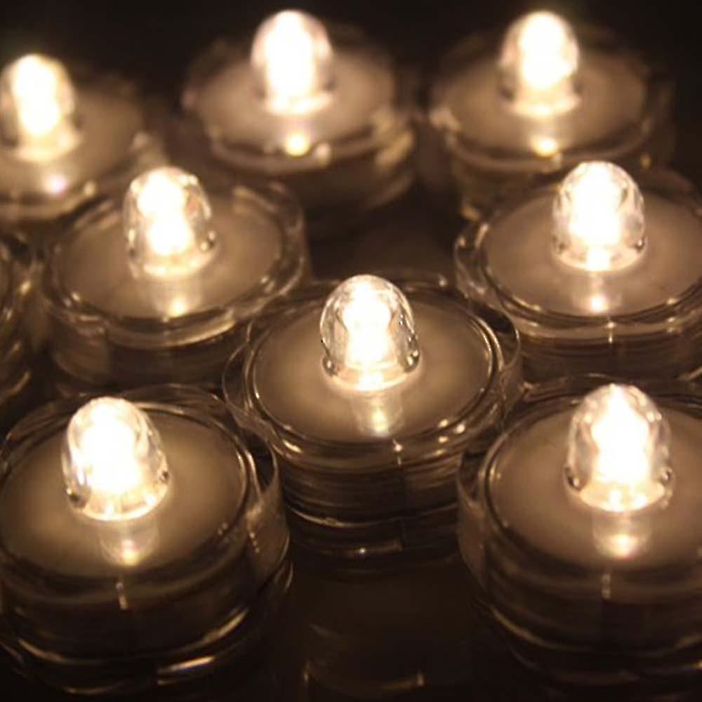 12x Led Waterproof Submersible Tealights Flameless Tealight Battery-operated Sub Lights