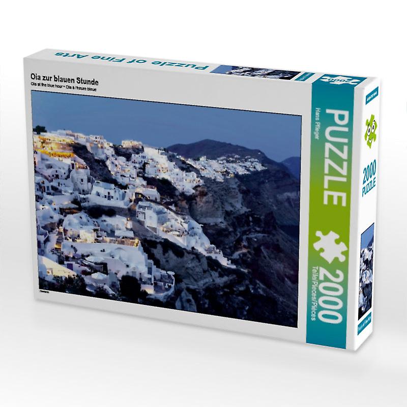 Oia zur blauen stunde - calvendo foto-puzzle