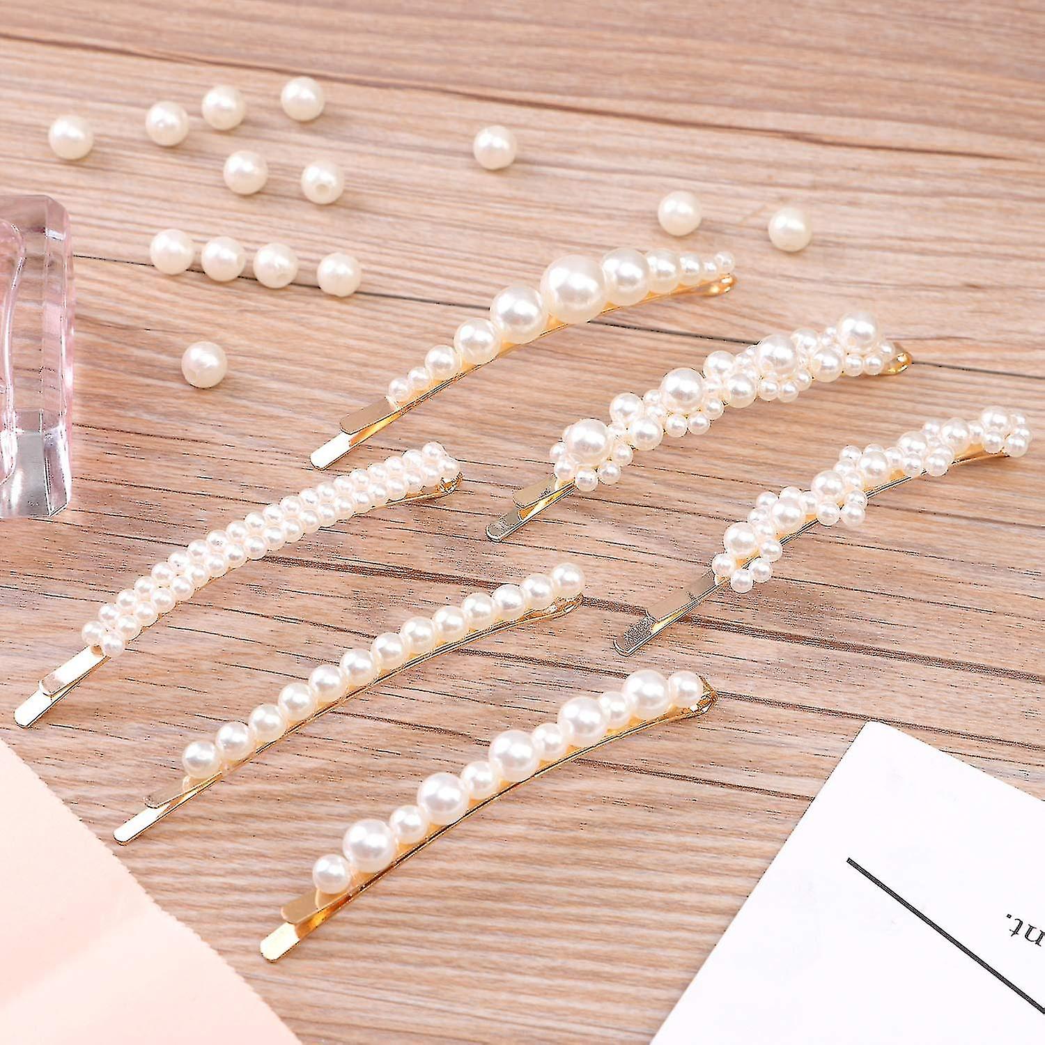 12 Pieces Of Pearl Hair Clips Large Hair Clips Hair Clips Hair Clips Ladies And Girls Eleg