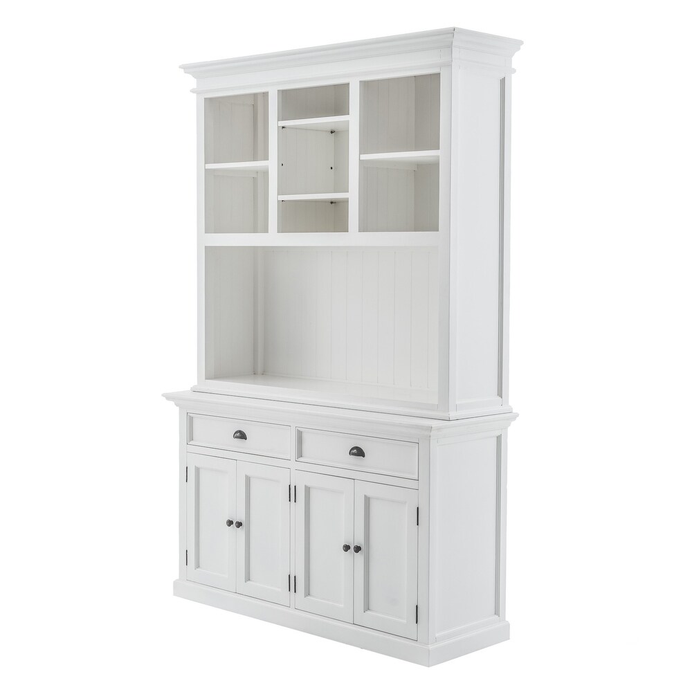 Classic White Buffet Hutch Unit with 2 Adjustable Shelves   57.09\