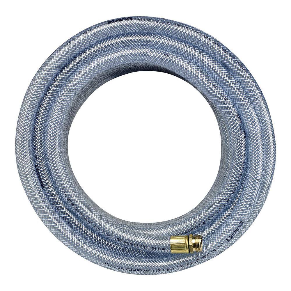 Underhill UltraMax Clear Premium 1 in. x 100 ft. Heavy-Duty Garden Water Hose H10-100C