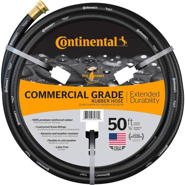 Continental Premium 58 in. Dia x 50 ft. Commercial Grade Rubber Black Water Hose 20258074