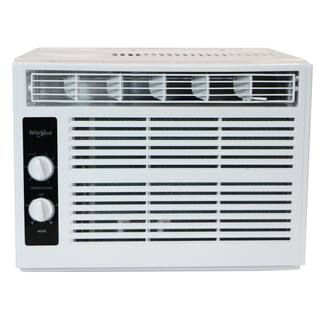 Whirlpool 5000 BTU 115V Window-Mounted Air Conditioner w Mechanical Controls up to 150 sq. ft. Dehumidifier Washable Filter WHAW050DW