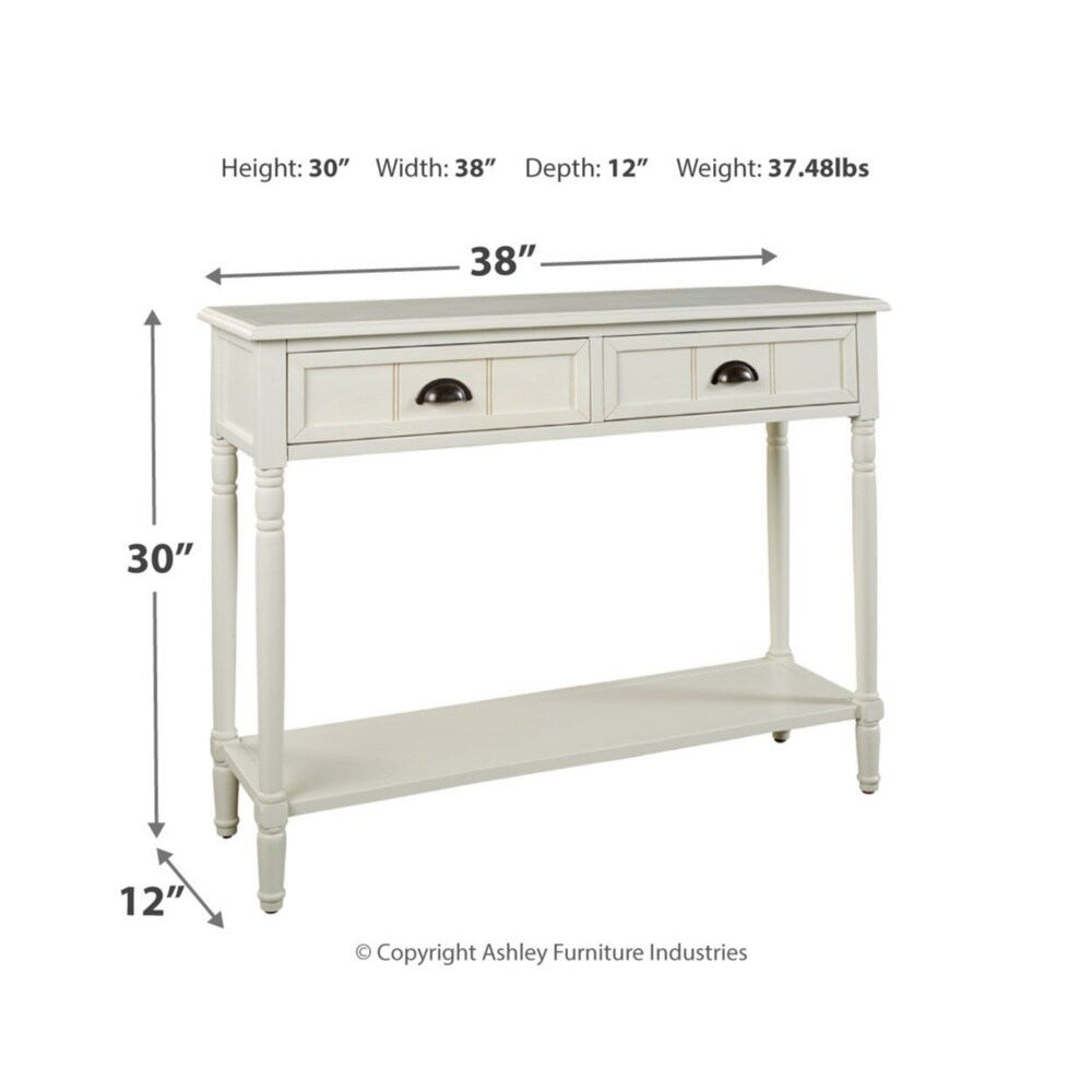 Goverton White Console Sofa Table