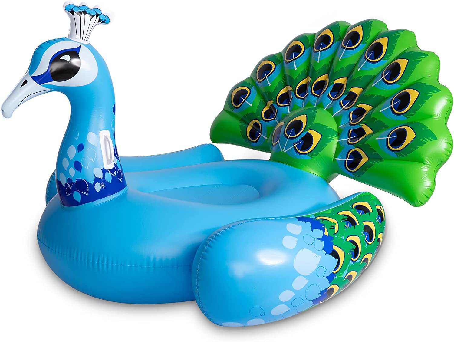 JOYIN Inflatable Peacock Pool Float， Fun Beach Floaties， Swim Party Toys， Pool Island， Summer Pool Raft Lounge for Adults and Kids