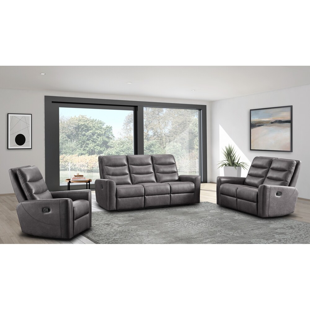 Abbyson Ford 3 Piece Fabric Manual Reclining Set