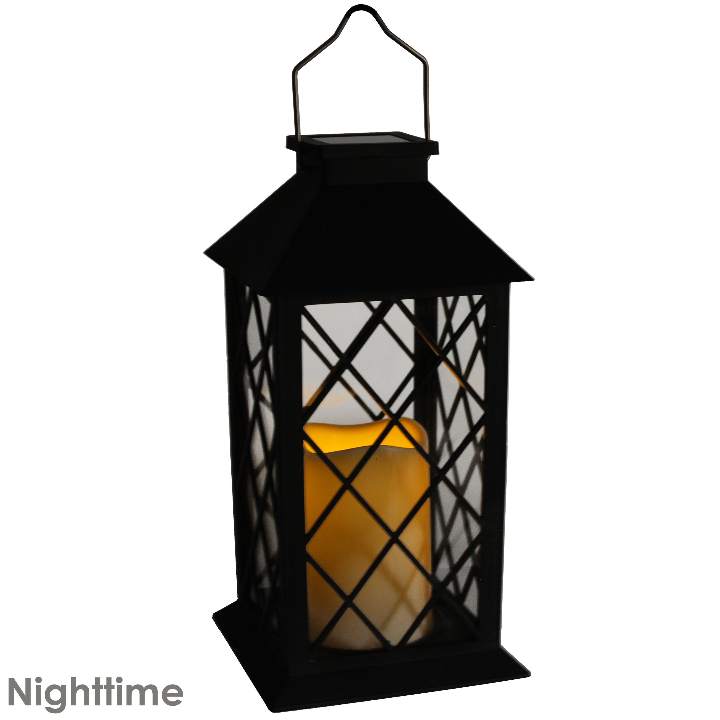 Sunnydaze Outdoor Concord Hanging Tabletop Solar LED Rustic Farmhouse Decorative Candle Lantern - 11