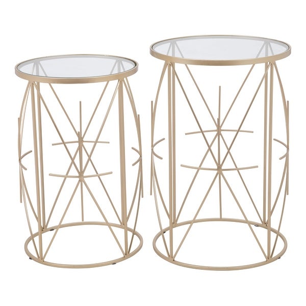 Set of 2 Hadrian Side Tables Gold - 15