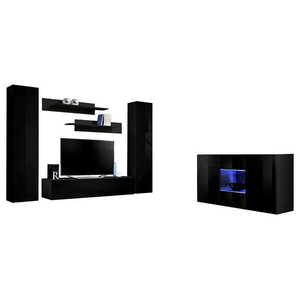 Fly SBII-A1 Wall Mounted Floating Modern Entertainment Center