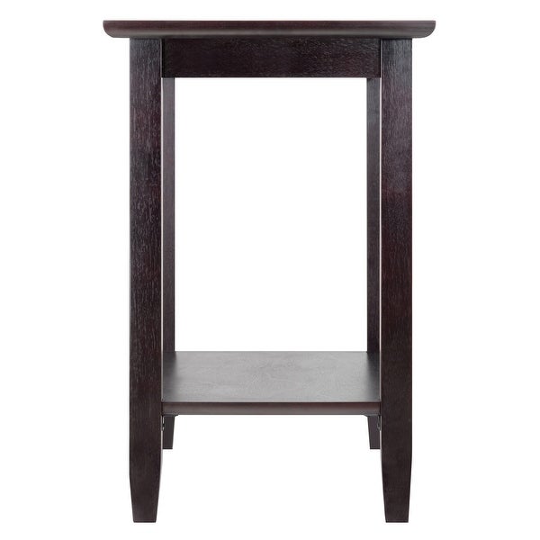 Skyline Decor Genoa Rectangular End Table with Glass Top and shelf