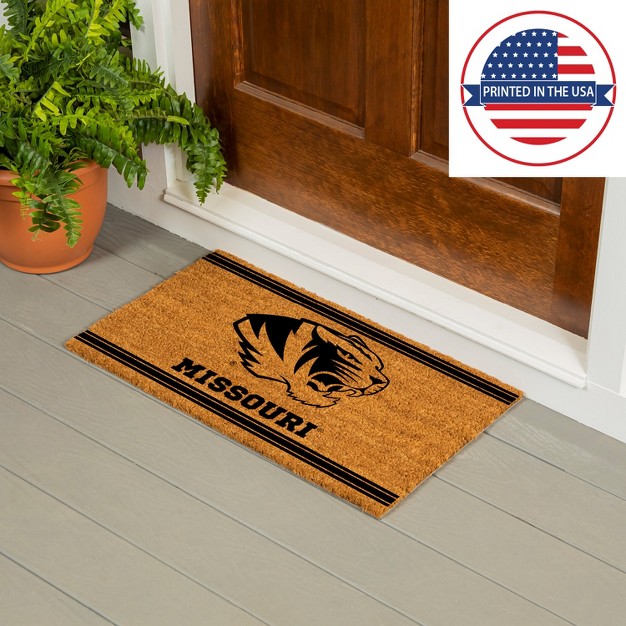 Evergreen University Of Missouri Logo Turf Mat Brown 28 X 16 Inches Indoor Outdoor Doormat