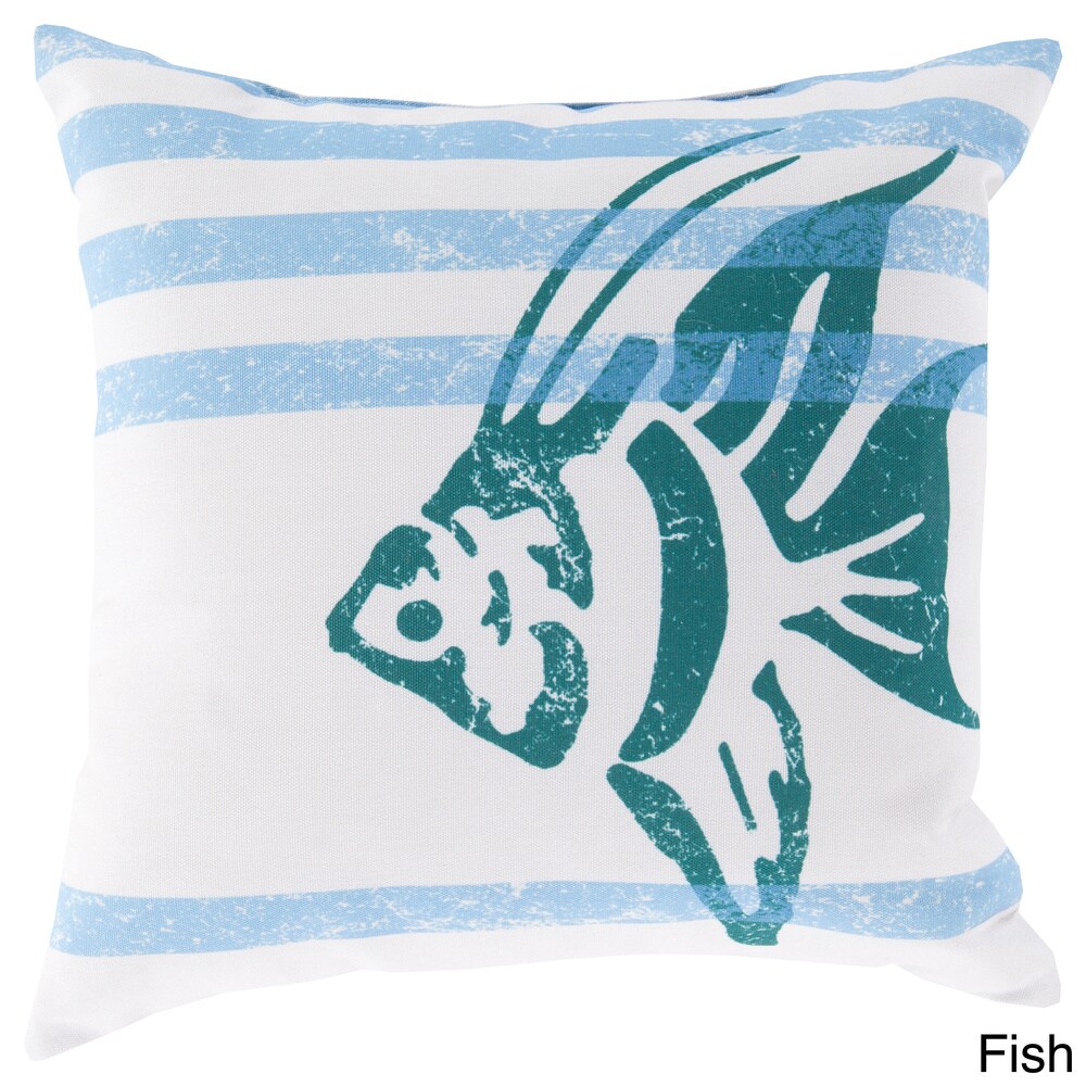 Faded Ocean Crits Outdoor Safe Decorative Throw Pillow