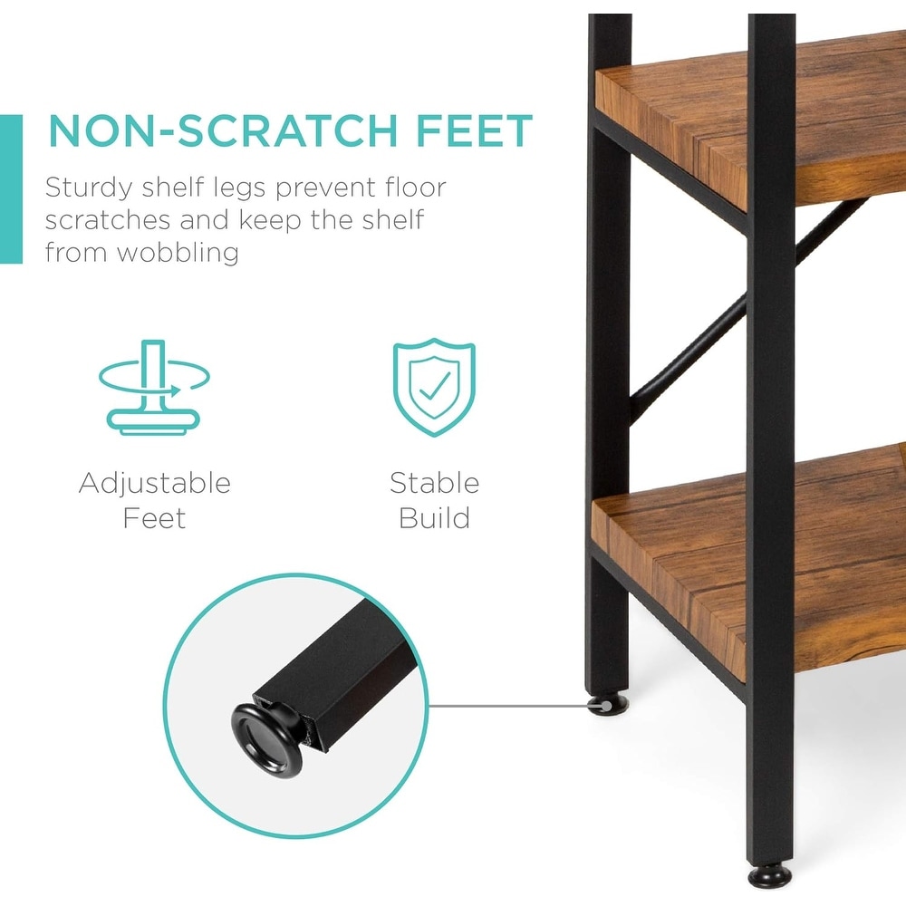 3 Tier 55in Rustic  Industrial Sofa Table with EVA Non Scratch Feet