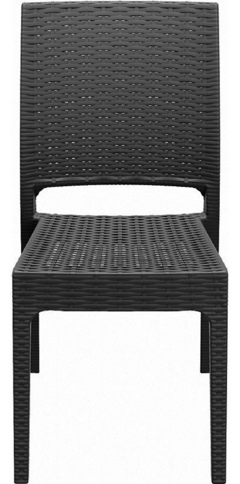 Florida Resin Wickerlook Dining Chair  Set of 2   Tropical   Outdoor Dining Chairs   by Deck Lighting Unlimited  Houzz