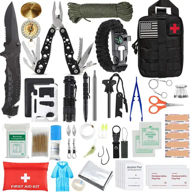 Wedacraftz Climbing Camping Hiking Emergency Equipment Tactical Survival Rescue Kit First Aid Kit Outdoor Survival Kit