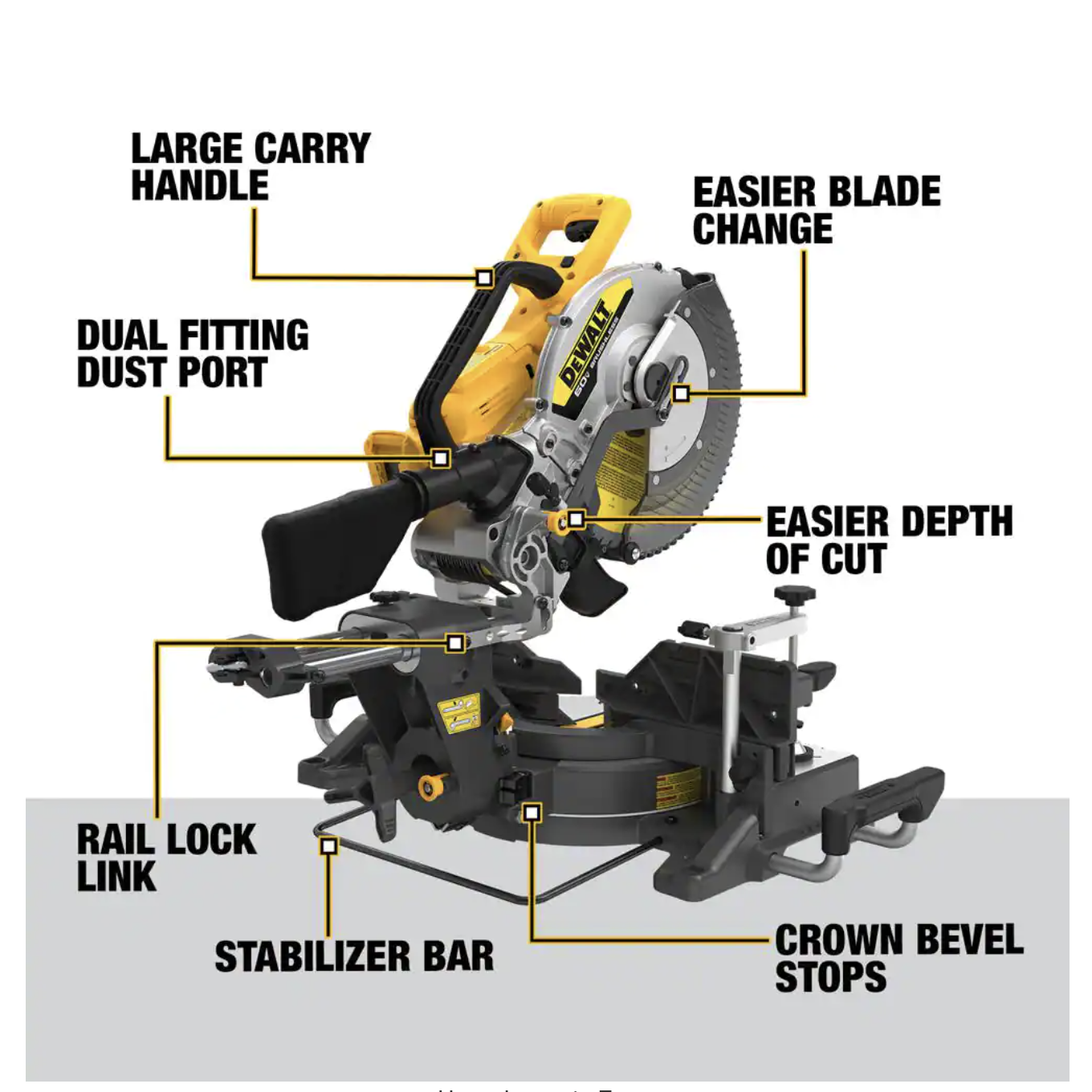 Dewalt 60V Lithium-Ion 12 in. Cordless Sliding Miter Saw (Tool Only)