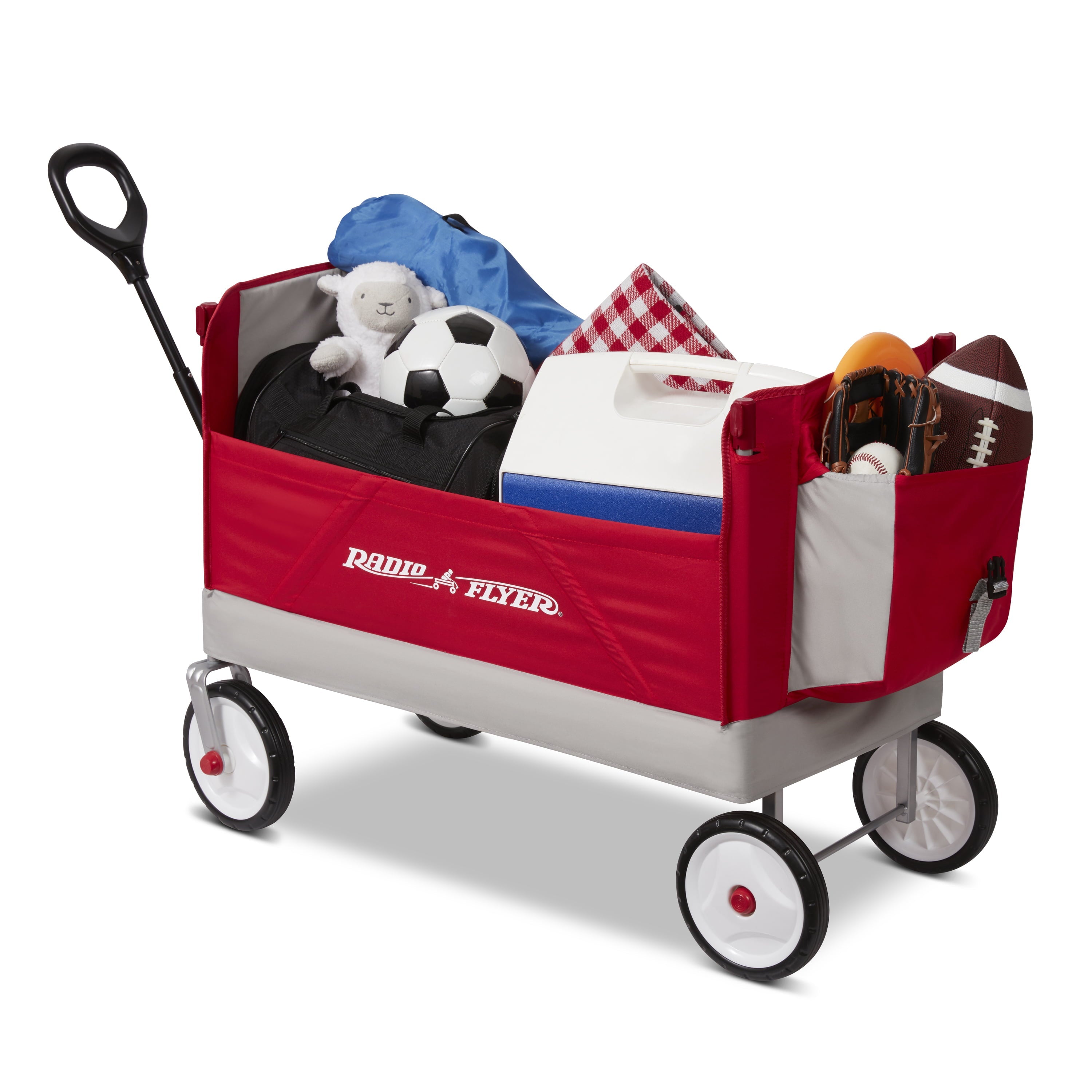 Radio Flyer, Dual Canopy Family Wagon, Adjustable Canopies with Storage Bag, Ages 1.5+ years