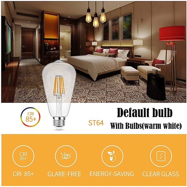 LED Floor Lamp with Suspended Bubble Glass Shade and Unique LED Bulbs Suitable for Bedroom and Living Room Modern Vertical Industrial Lamp High Pole Lamp Suitable for Office