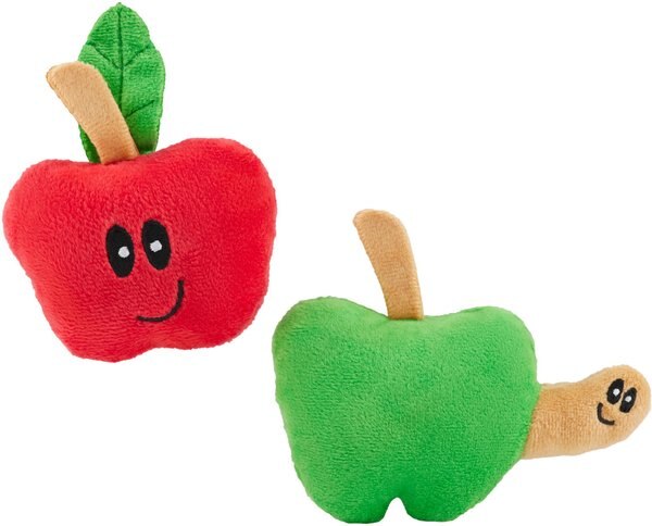 Frisco Teacher's Apple Plush Cat Toy with Catnip， 2 count