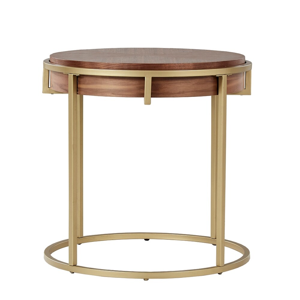 Cooke Round End Table with Metal Base from iNSPIRE Q Modern