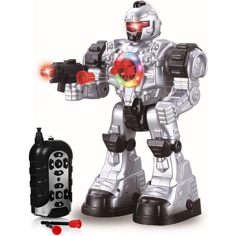 Remote Control Robot Toy Shoots Missiles Walks Talks and Dances with Flashing Lights 10 Functions