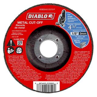 DIABLO 4-12 in. x 18 in. x 78 in. Metal Cut-Off Disc with Type 27 Depressed Center (10-Pack) DBD045125701F010