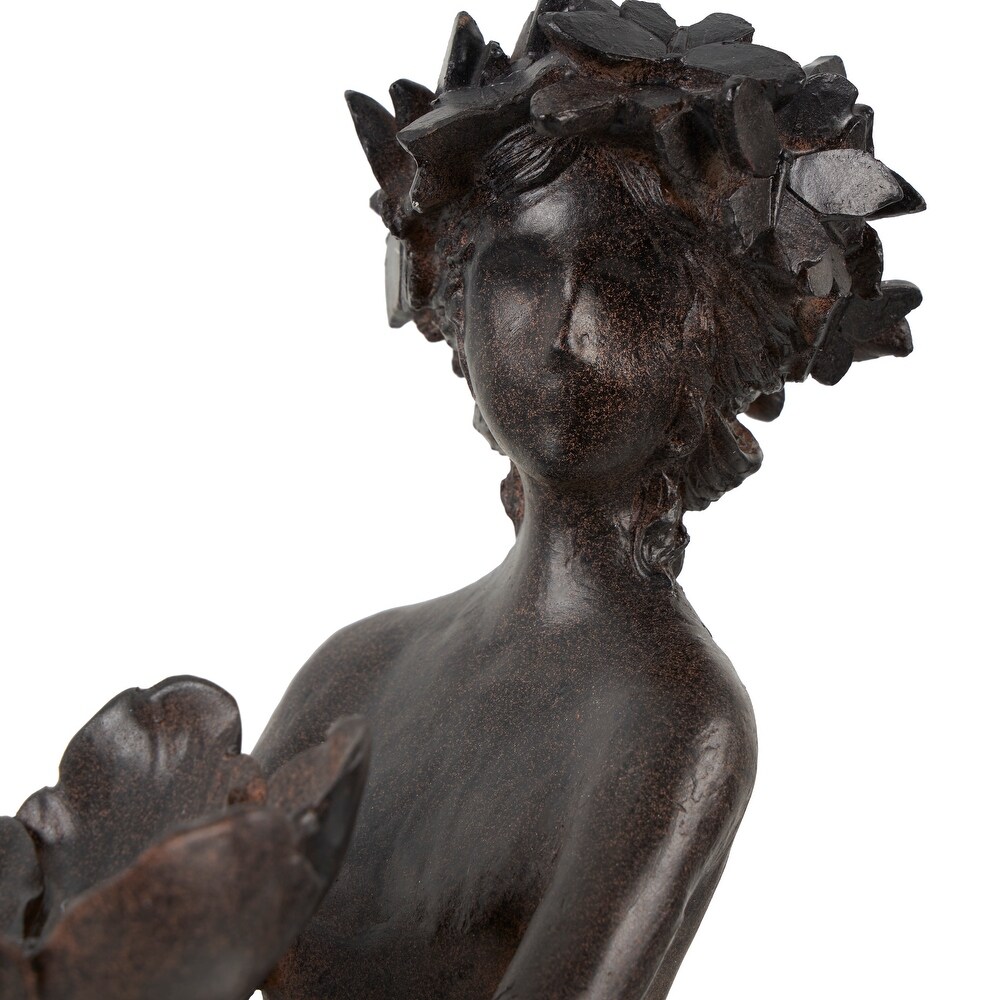 Dark Gray Resin Woman Sculpture