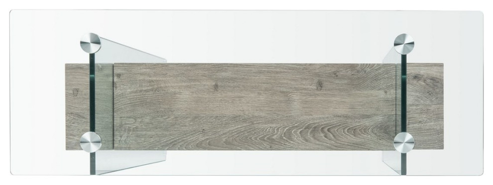 Lacy Console Table Glass Grey Oak   Contemporary   Console Tables   by Peachtree Fine Furniture  Houzz