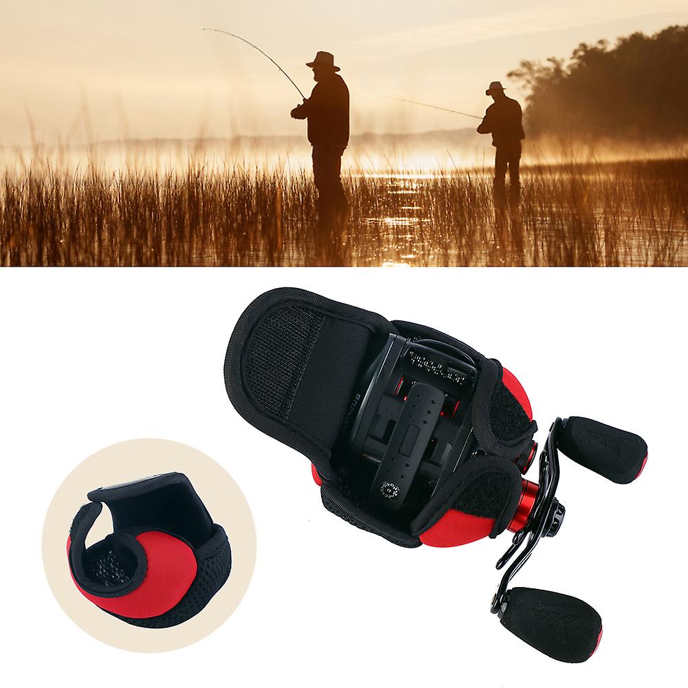 Waterproof Breathable Baitcasting Fishing Reel Bag Fish Wheel Protector (red)