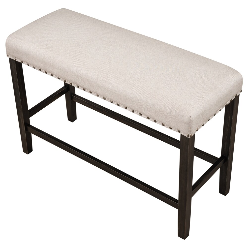 Wooden Upholstered Dining Bench for Small Places