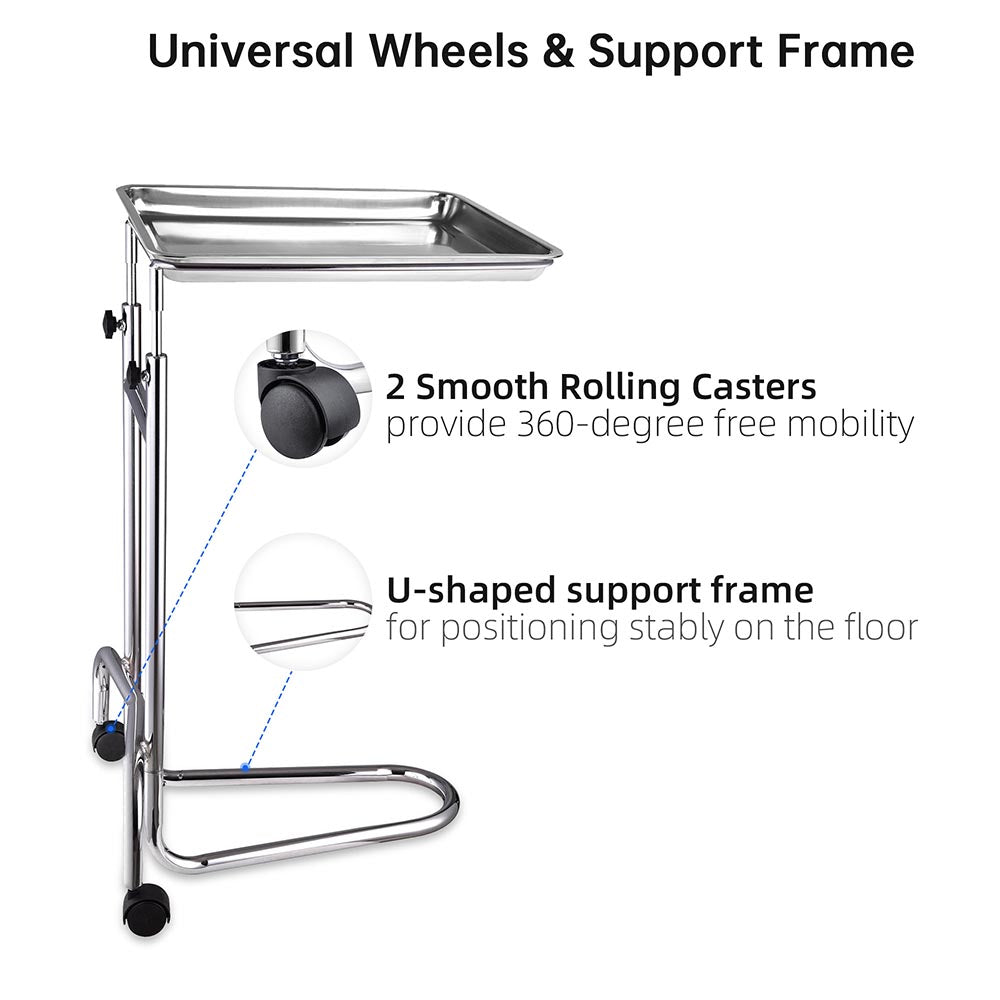 Yescom Mayo Stand Foot Operated Medical Equipment Double Post