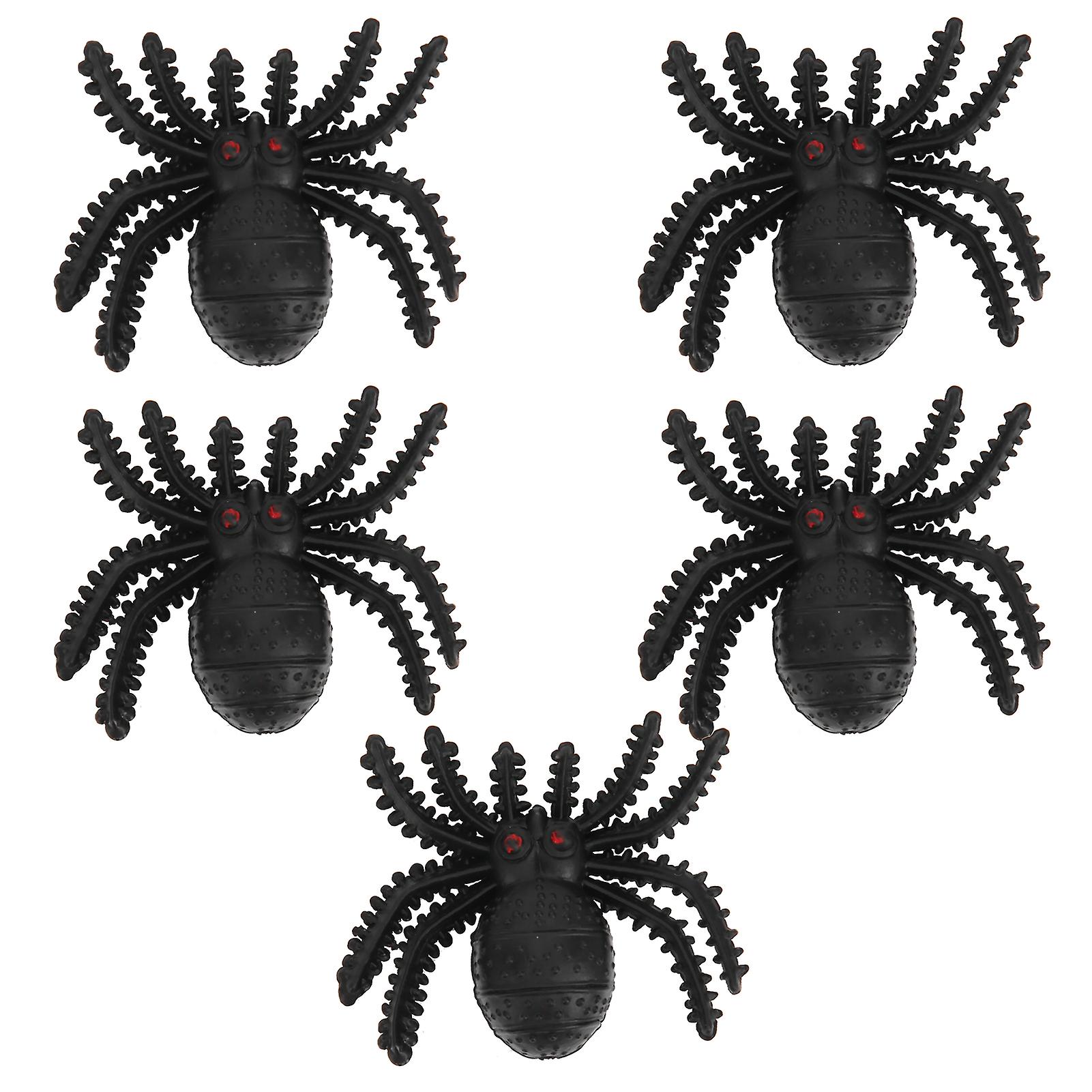 5pcs Fake Spider Props Simulation Spider Model Toy Horror Halloween Decorations Prop Toyspider Model