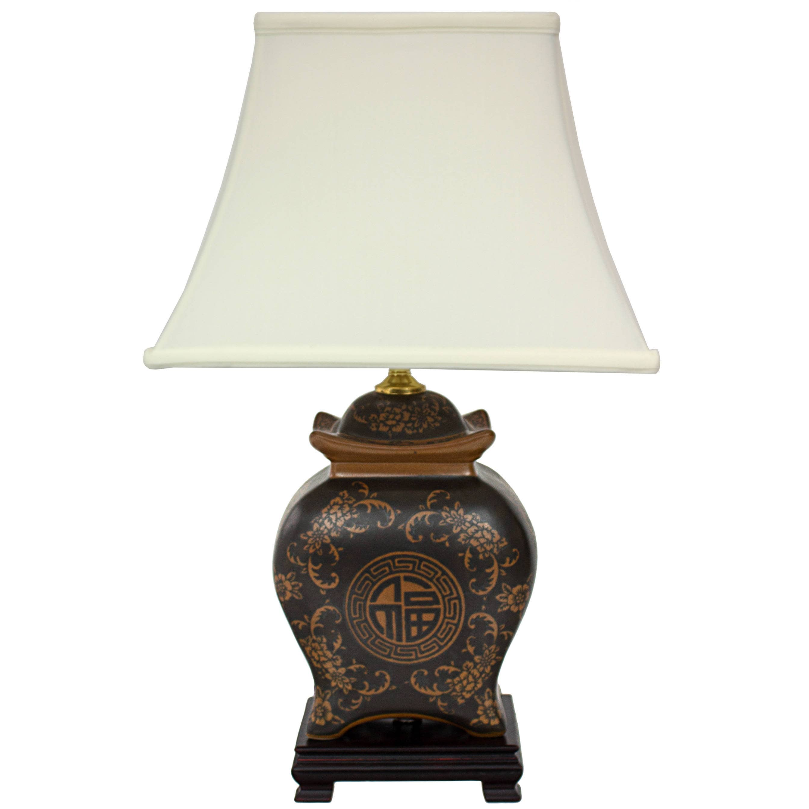 Oriental Furniture 19" Porcelain Lamp. Table tamp, hand crafted, Glazed